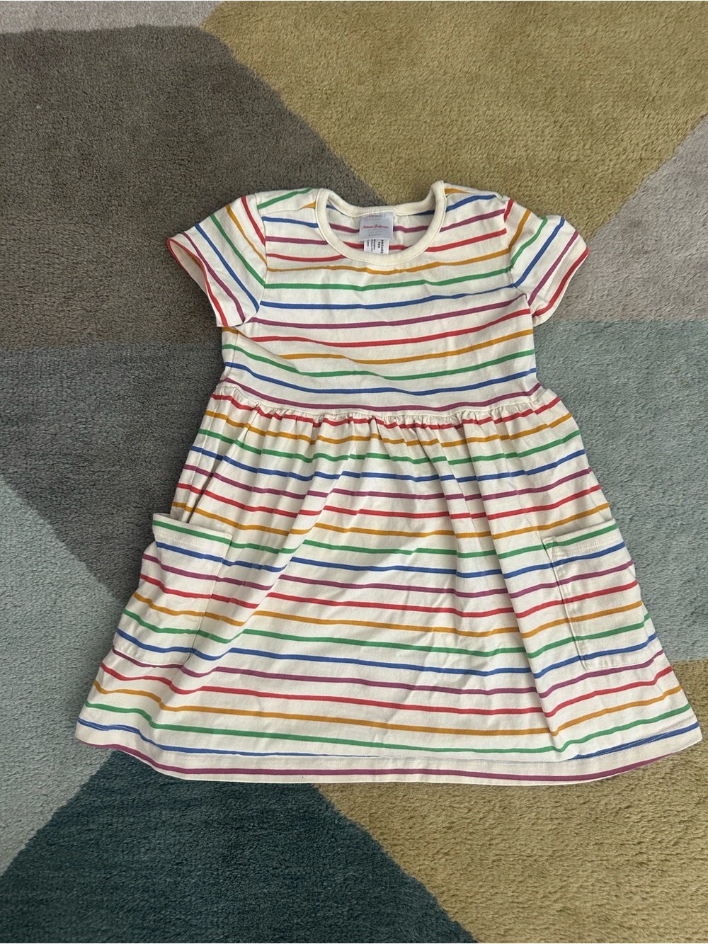 Hanna Andersson Kids Rainbow Stripe Short Sleeve Dress